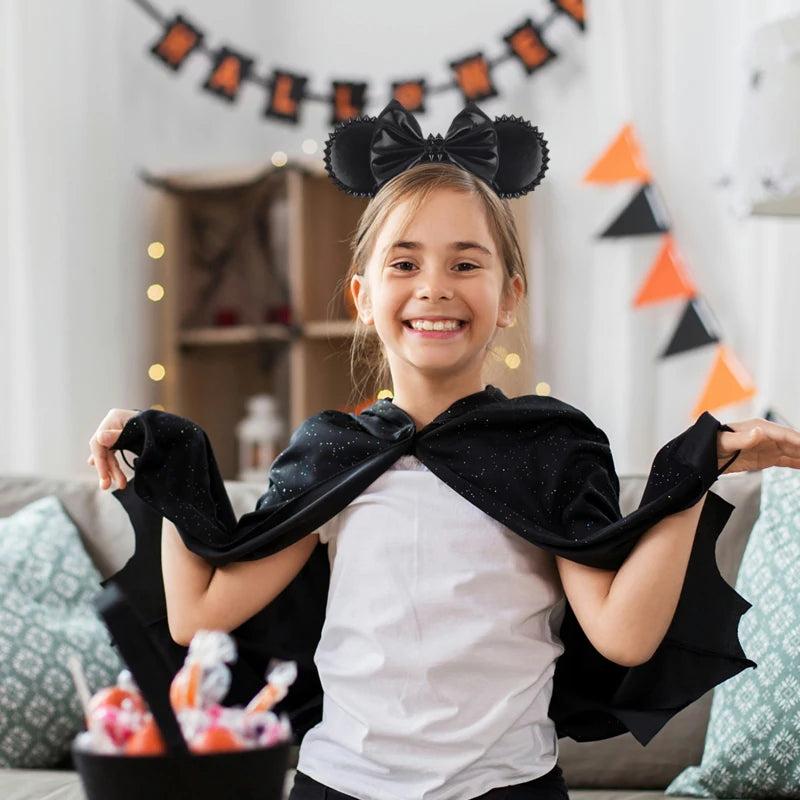 Mickey Mouse Ear Hair Hoop with Sequins and Rivets - Kids Hair Accessory