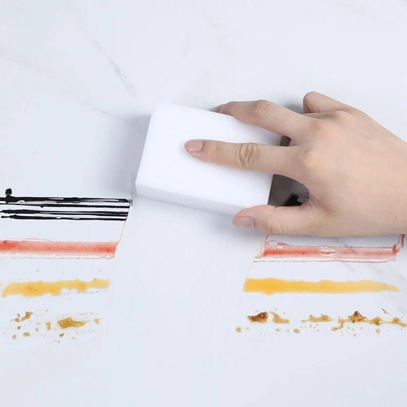 Reusable Melamine Sponge Eraser Set for Kitchen & Bathroom Cleaning - Customizable Colors