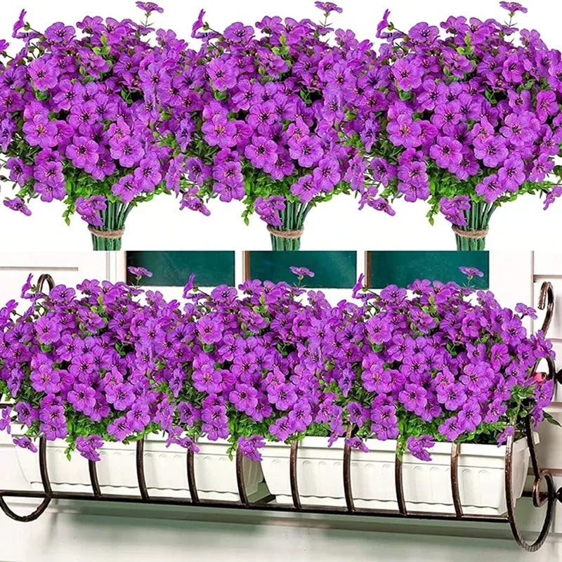 Outdoor UV-Resistant Faux Plants for Garden & Indoor Decor - Fake Flowering Plants