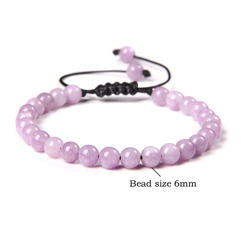 Natural Stone Beads Adjustable Rope Bracelet for Women and Men