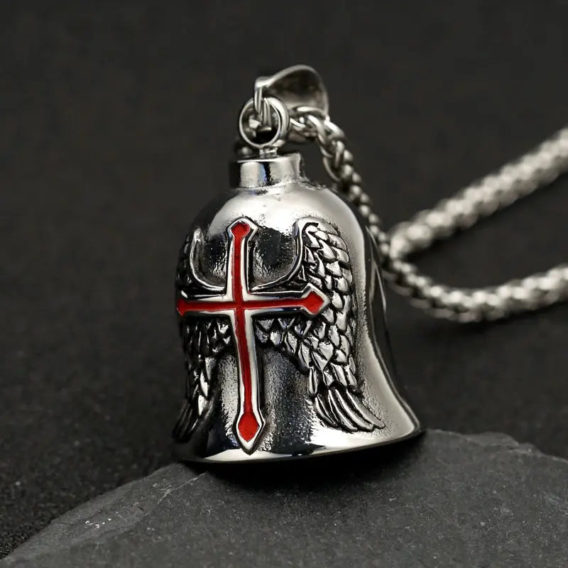 Motorcycle Bell Pendant Necklace Punk Lucky Jewelry for Men