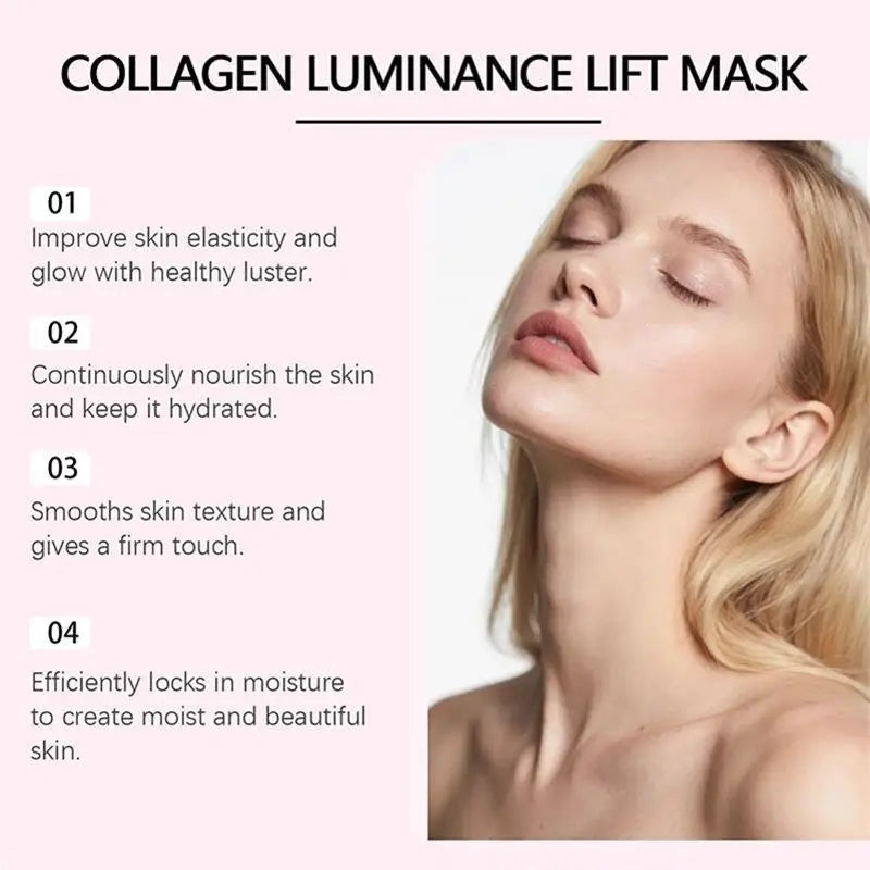 Gentle Collagen Facial Sheet Mask with Grape Seed Oil - Hydrating Overnight Skin Care
