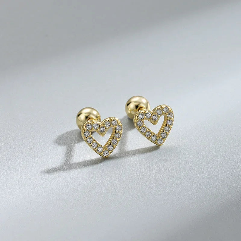 Heart Stud Earrings for Women Hypoallergenic Jewelry Gift, Multiple Colors