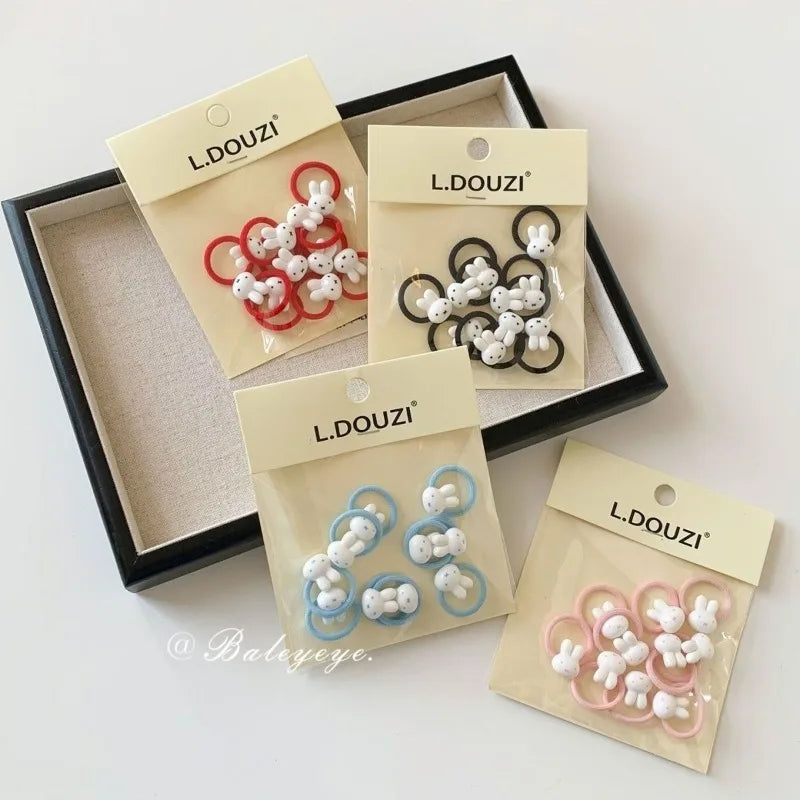 Set of 10 Cartoon Miffy Hair Ties and Headbands for Girls – Cute & Creative Hair Accessories