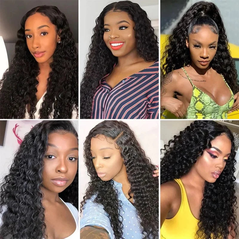 Water Wave Clip-In Hair Extensions - Human Virgin Hair, Curly Brazilian Remy