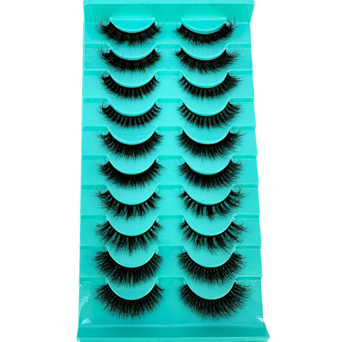 10 Pairs Fluffy Mink False Eyelashes - Natural Dramatic Look, Wispy & Long