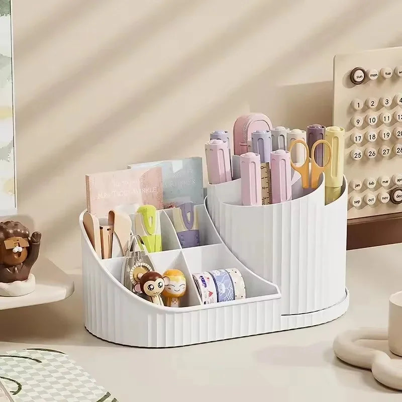 360° Rotating Makeup Organizer with Brush Holder - Large Cosmetic Storage for Skincare Perfumes & Lotions