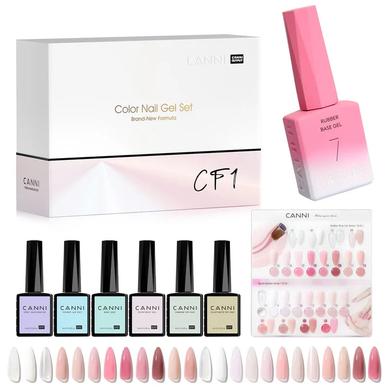 6PCS Nail Gel Polish Kit - TPO & HEMA Free Jelly Color Builder UV Gel Set