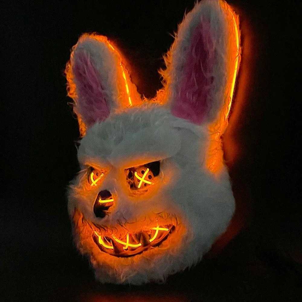 LED Light Halloween Face Mask - Cosplay, Party, Stage Makeup Bloody Rabbit & Bear