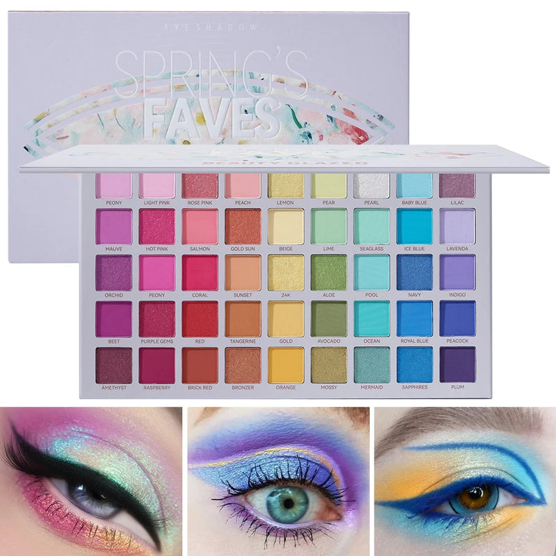 Waterproof Eyeshadow Palette with Shimmer Highlighter and Contour Makeup Set