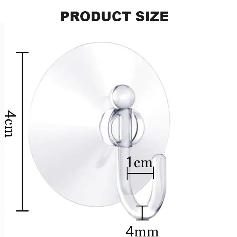 Strong Suction Cup Hooks Set - Reusable Wall Hangers for Glass, Tile, Metal