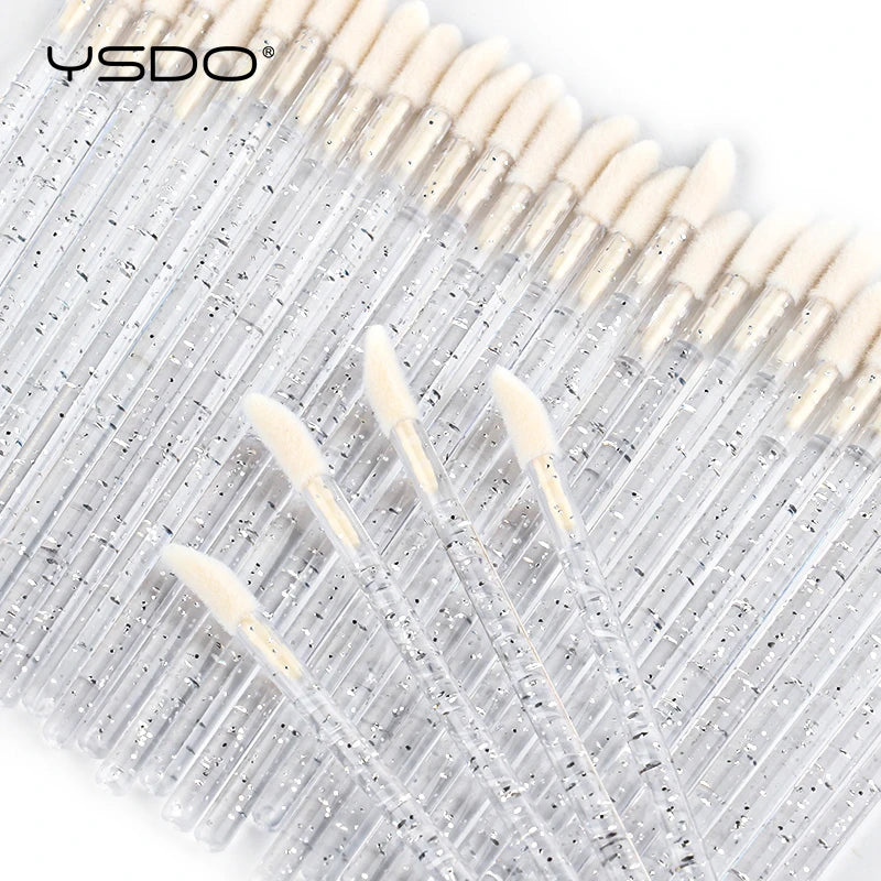 Crystal Lip & Eyelash Makeup Brush Set - Lipstick, Mascara & Lash Applicators