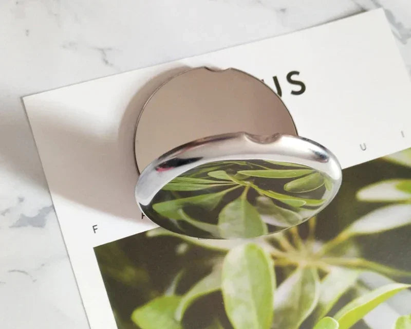 Portable Women’s Stainless Steel Makeup Mirror Pocket Foldable Compact Small