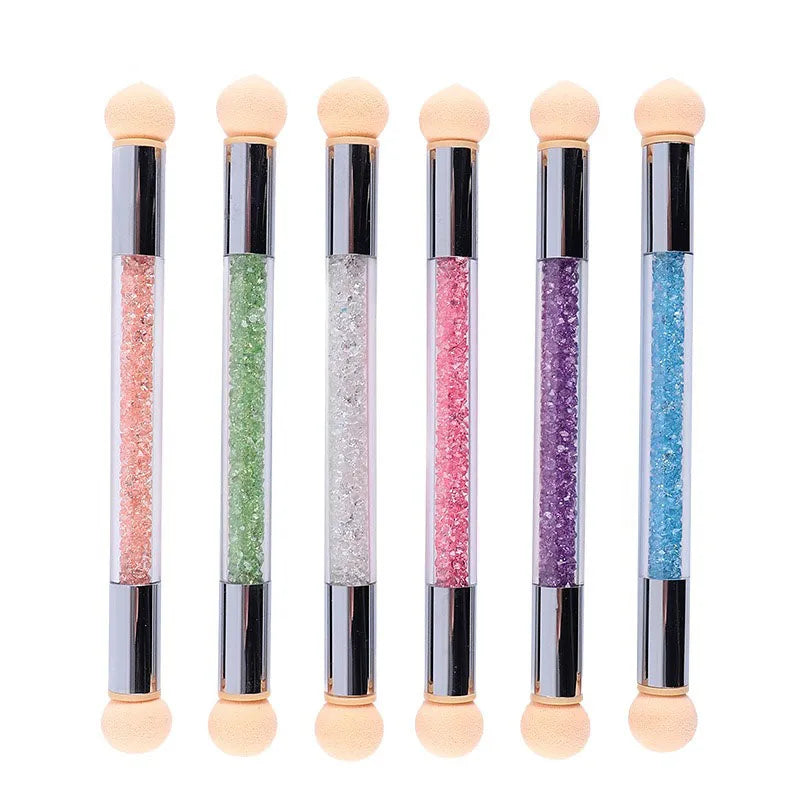 Nail Art Sponge Heads Replacement Set for Glitter Gel Polish with Color Gradient Design