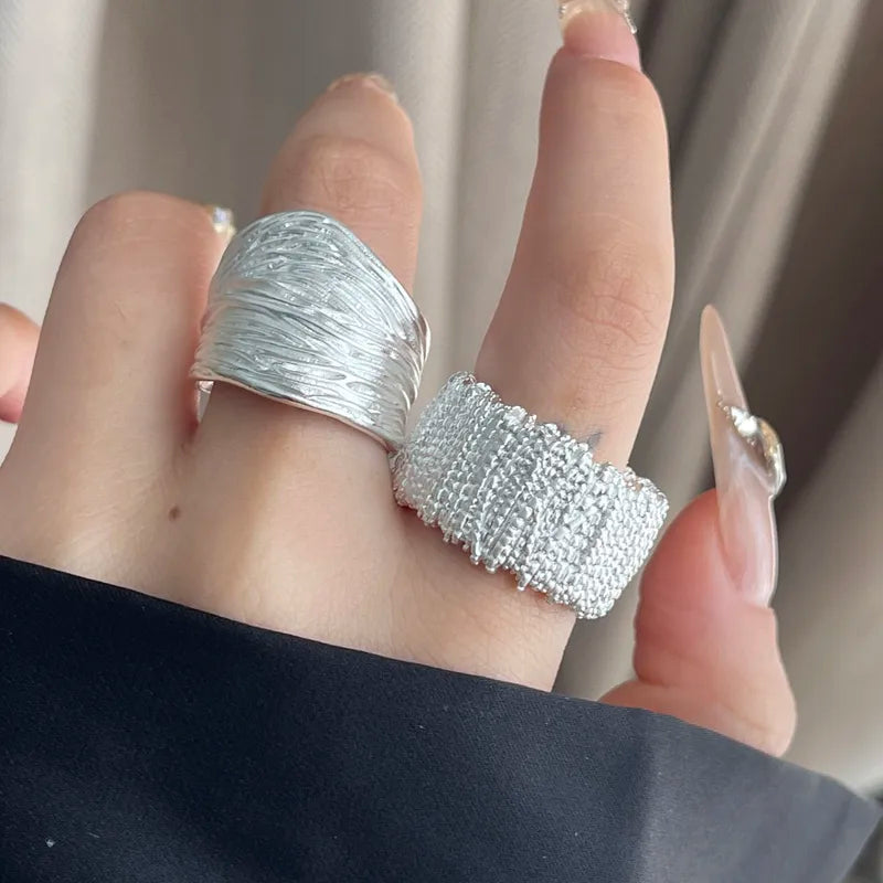 Adjustable Geometric Sterling Silver Rings for Women - Sparkling Fine Jewelry