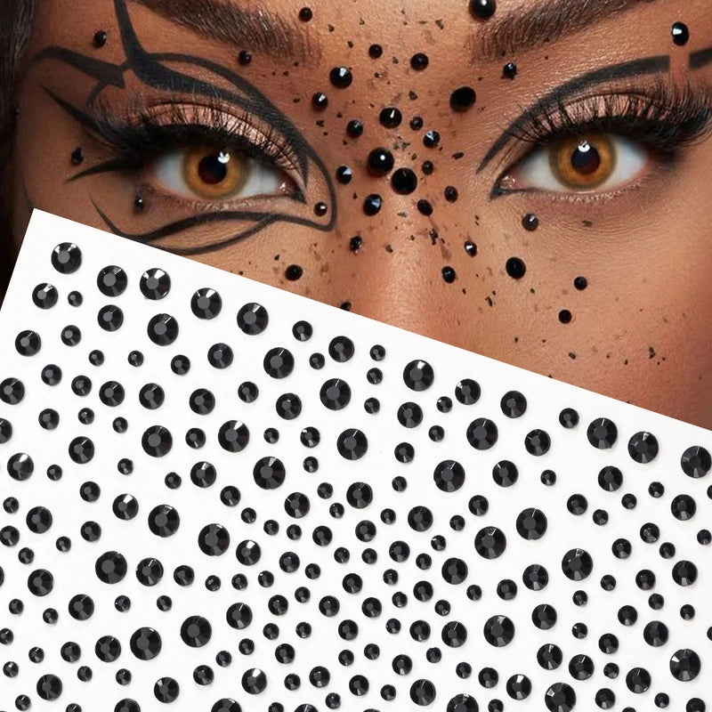Face Gem Makeup Stickers 3D Rhinestone Self-Adhesive Eye Decor Kit