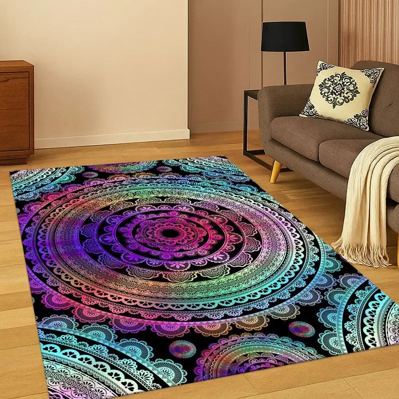 Bohemia Mandala Yoga Carpet Rug for Bedroom Living Room Playroom Non-Slip Home Decor