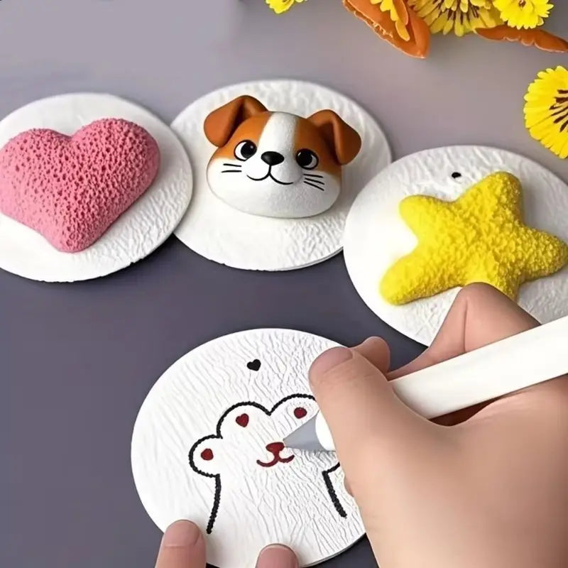 Puffy Texture Art Paper 10-Pack - Water-Activated 6-6.8cm Round Craft Sheets