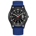 Men's Fashion Nylon Quartz Watch with Calendar - Military Army Style