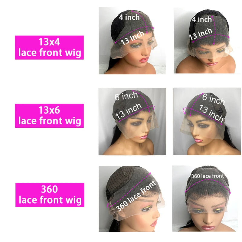 Deep Wave Lace Frontal Wig 13x4 13x6 HD Transparent Human Hair Curly Wigs