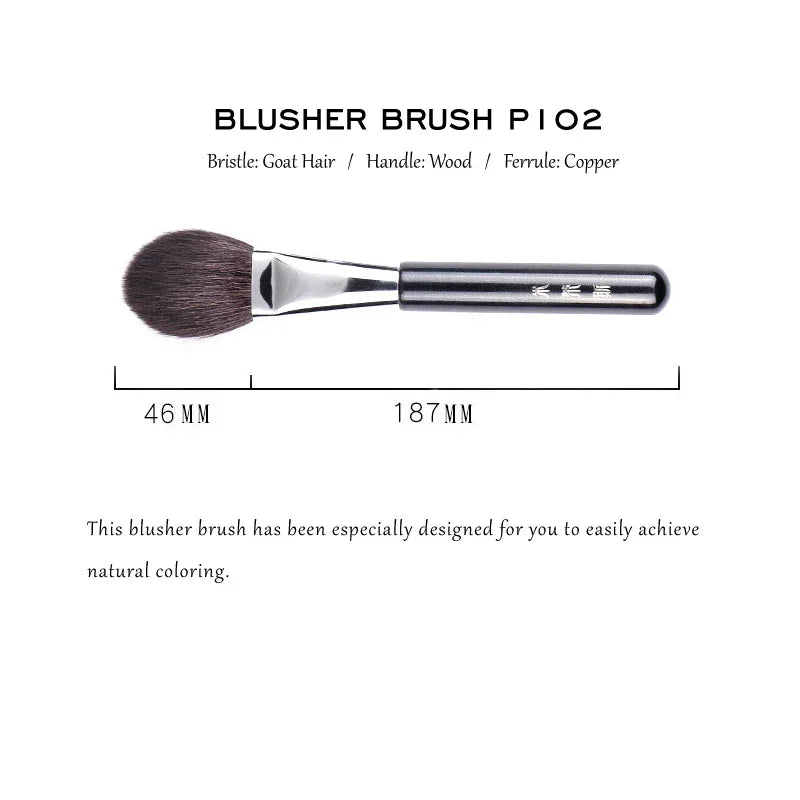 Professional Blusher Brush with Goat Hair for Powder & Bronzer Makeup