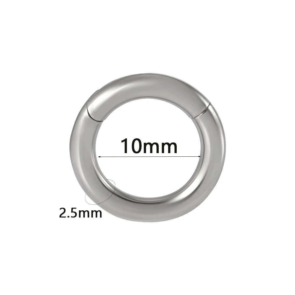 Large Size Septum Clicker Segment Hinged Ring Nose & Ear Piercing Jewelry