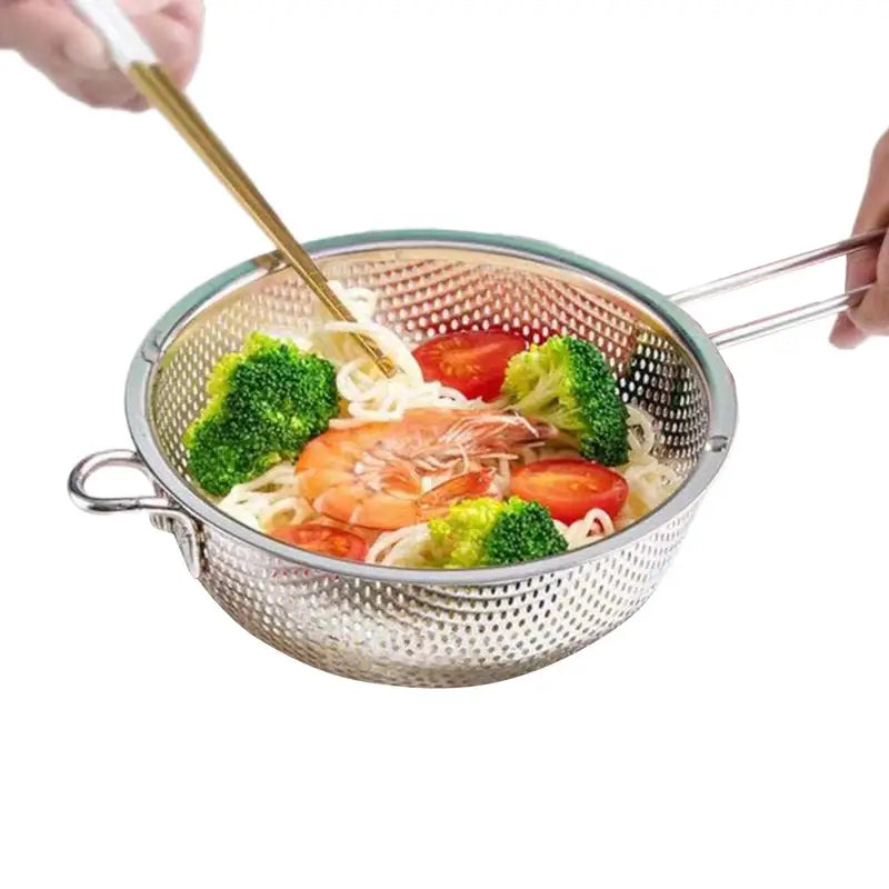Stainless Steel Kitchen Colander Basket Food Strainer for Vegetables Pasta & Seafood