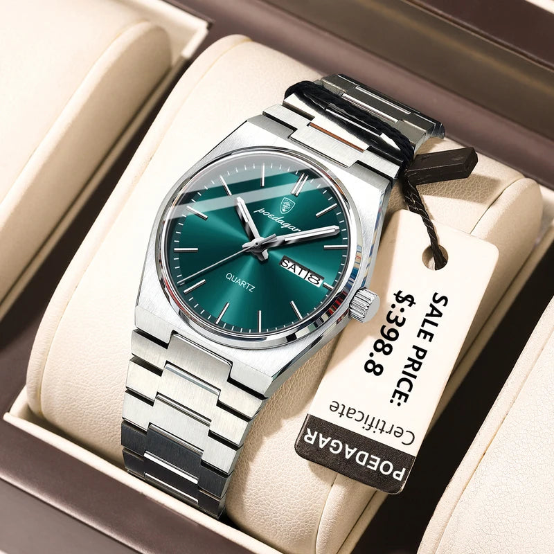 Elegant Waterproof Luminous Date Week Women's Quartz Wristwatch