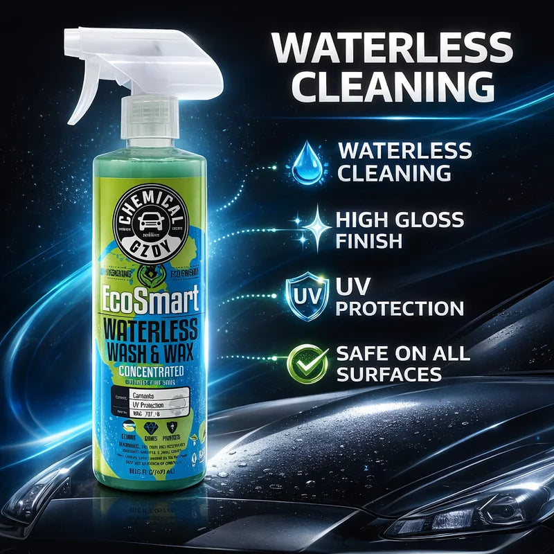 Waterless Car Wash & Wax Spray 16 oz - No Water Needed Glossy Shine & UV Protection