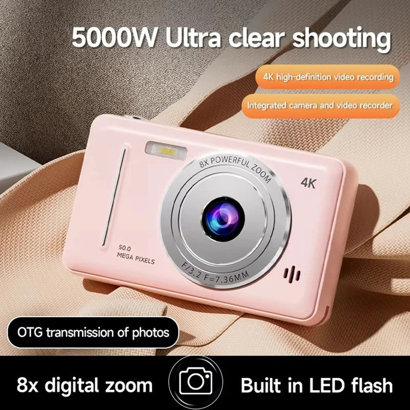 4K Digital Camera 50MP HD Vlogging Camera with Autofocus, LED Flash & Dual Screen