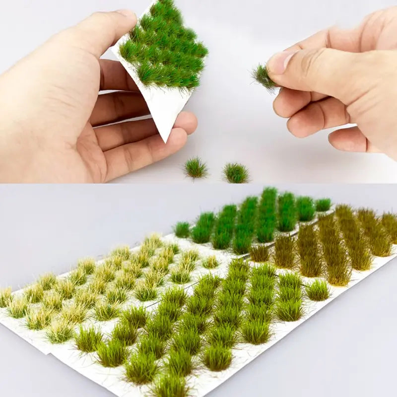 Multicolor Miniature Grass Bush Set for Dioramas and Model Scenery - 32PCS