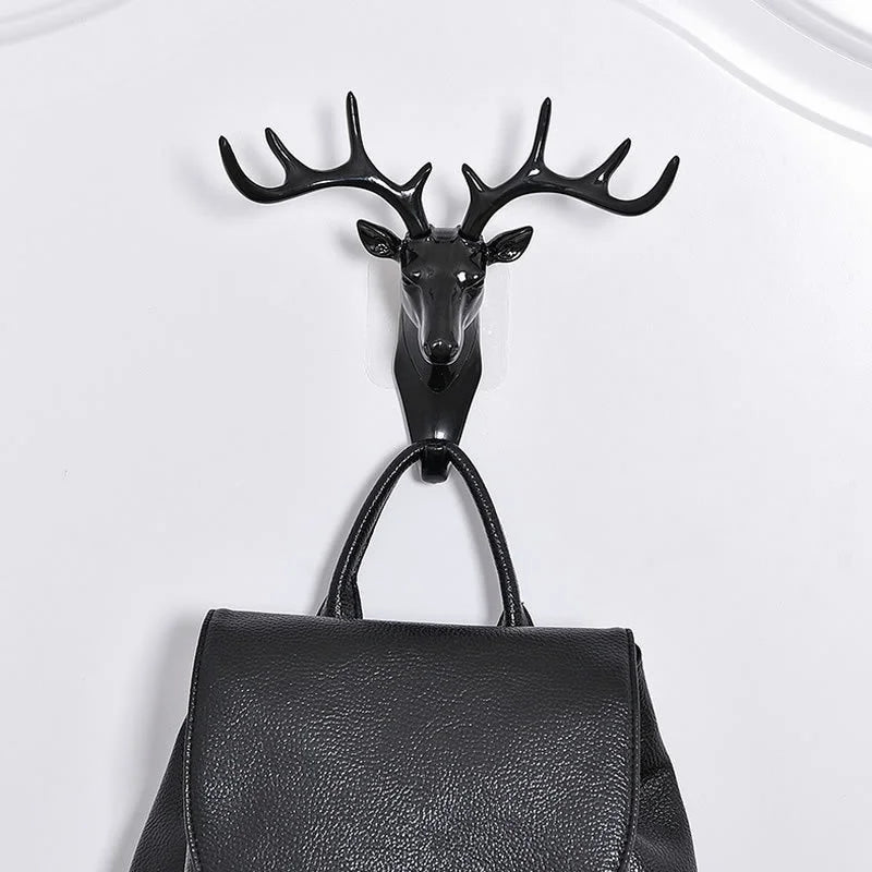 Wall Hanging Deer Head Hook Vintage Antlers Rack for Clothes Hat Scarf Keys