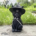 Black Cat Resin Statue Mysterious Halloween Tabletop Decoration - Cute Witch Cat Doll