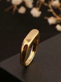 Geometric Gold Signet Ring Stainless Steel for Men & Women - Elegant Daily Wear Gift