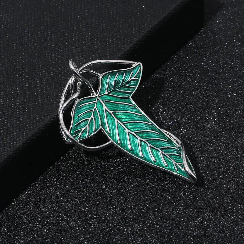 Lord of the Rings Elven Brooch Pins Vintage Green Leaf Jewelry Accessories Gift
