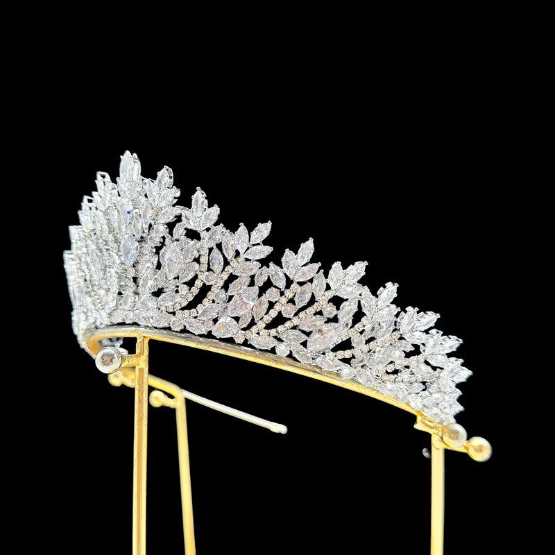 Luxury Bridal Tiara Crown for Wedding & Prom - Cubic Zirconia Headpiece