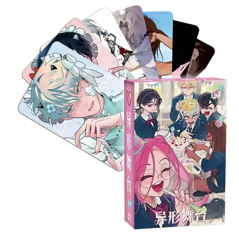 55pcs Anime Alien Card Photo Set Waterproof PVC Mini Postcards & Bookmarks
