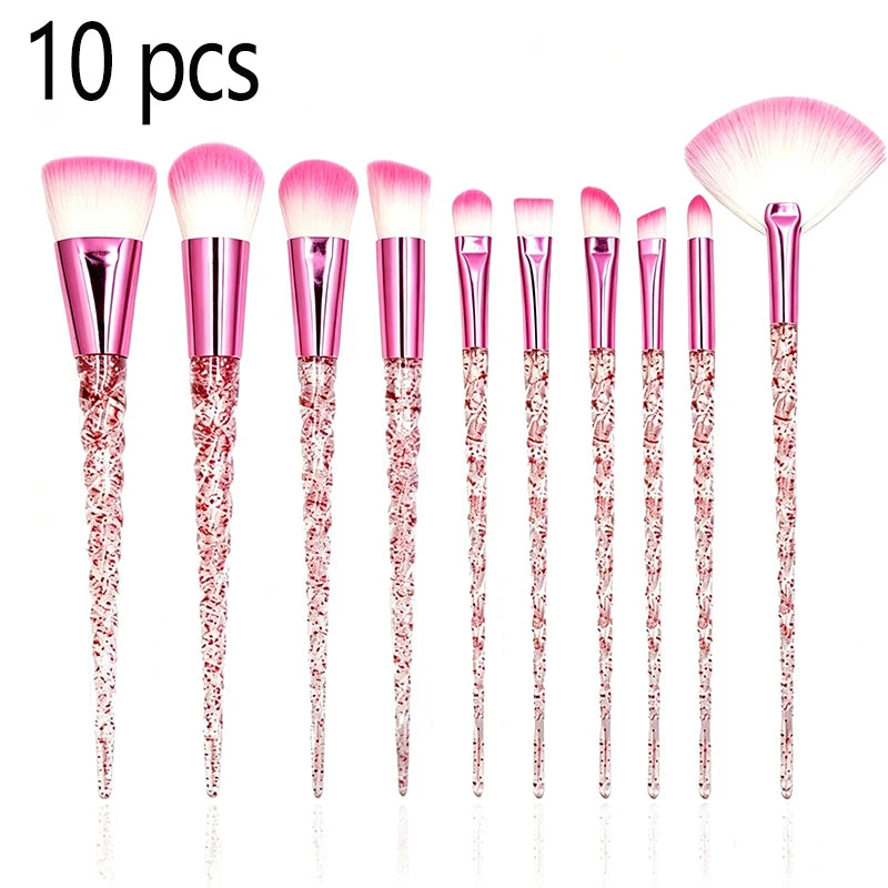 10-Piece Makeup Brush Set for Face & Eye Cosmetics - Durable & Versatile