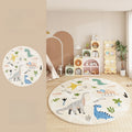 Fluffy Animal Pattern Round Rug - Soft Plush Carpet for Living Room & Bedroom