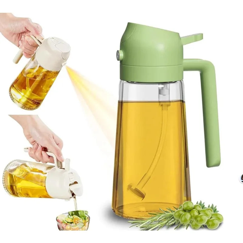Glass Oil Sprayer Mister for Cooking - 16oz/470ml Food-Grade Dispenser with Drip-Free Pouring