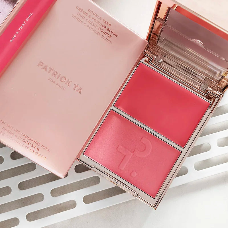 Double-Take Creme & Powder Blush Set - Matte Satin Finish, Fine Powder Texture