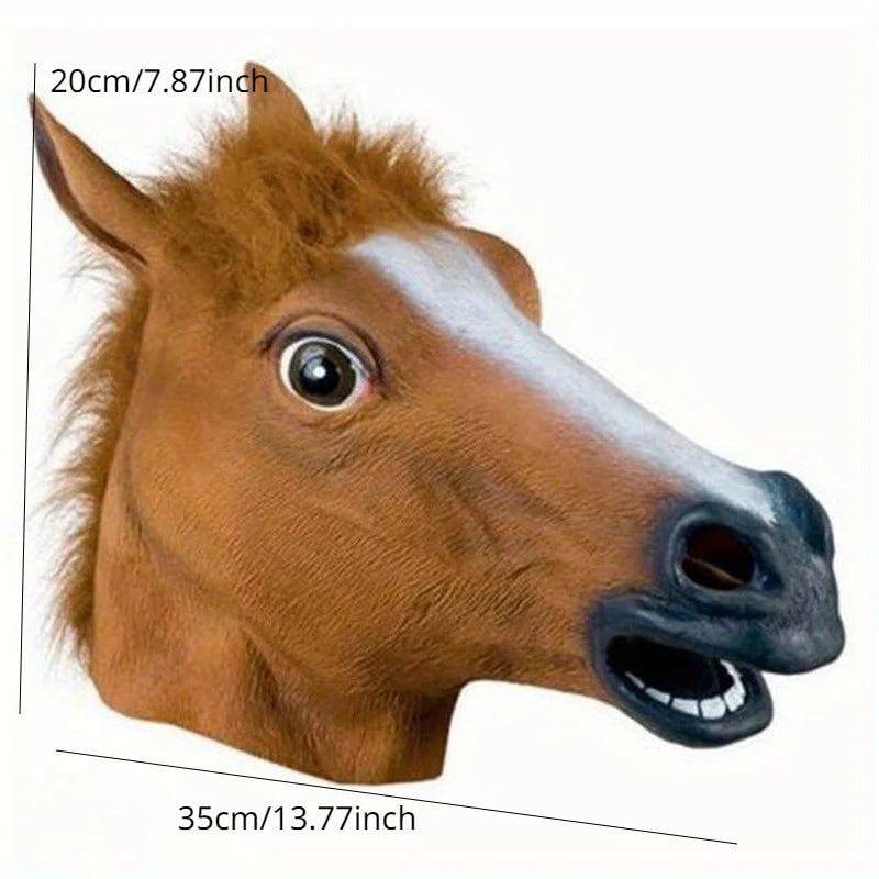 Horse Head Mask Cosplay Costume Party Funny Headgear Vinyl
