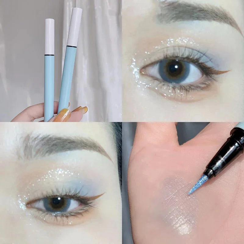 Bright Water-Resistant Glitter Eyeliner - Liquid Eye Makeup with Long-Lasting Shine