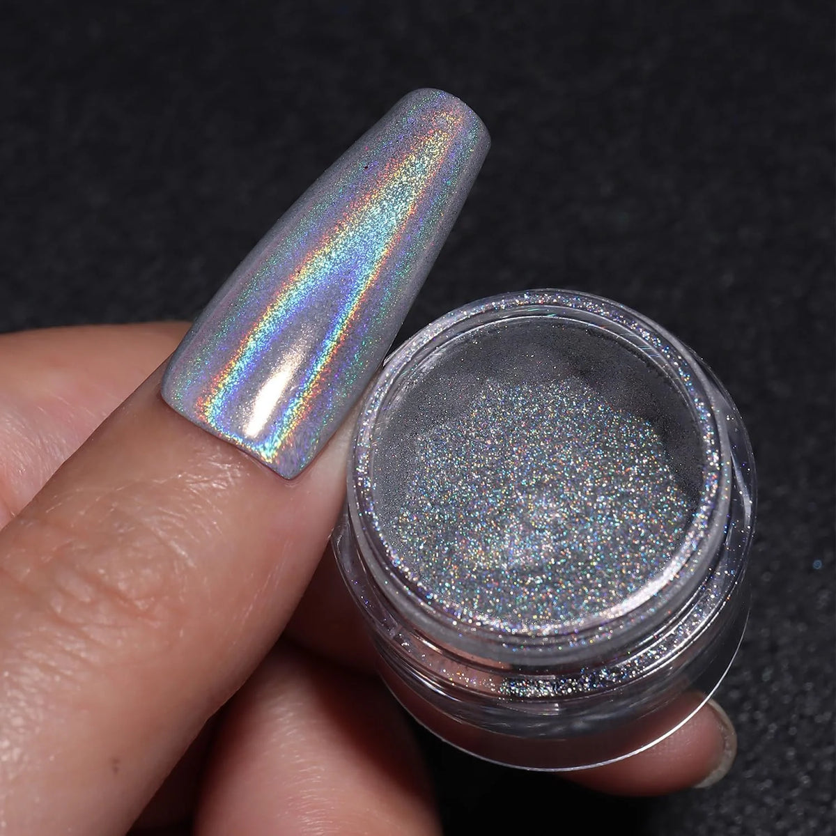 White Chrome Nail Powder Shimmer Glitter Effect for Nails - Multiple Colors