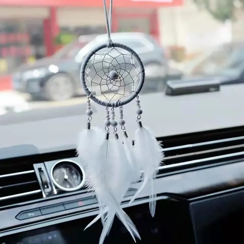 Hanging Dream Catcher Ornament for Car & Home Wall Decor - Feather Wind Chimes