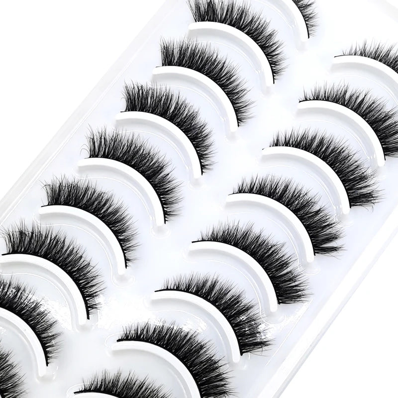 False Eyelashes 3D Natural Long Fluffy Wispy Cross Manga Style Makeup