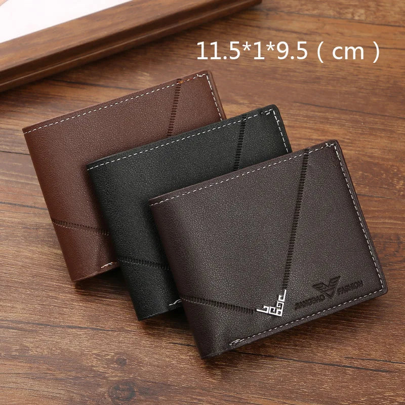 Men's Slim Leather Money Clip Wallet Card Holder Bifold Casual Purse