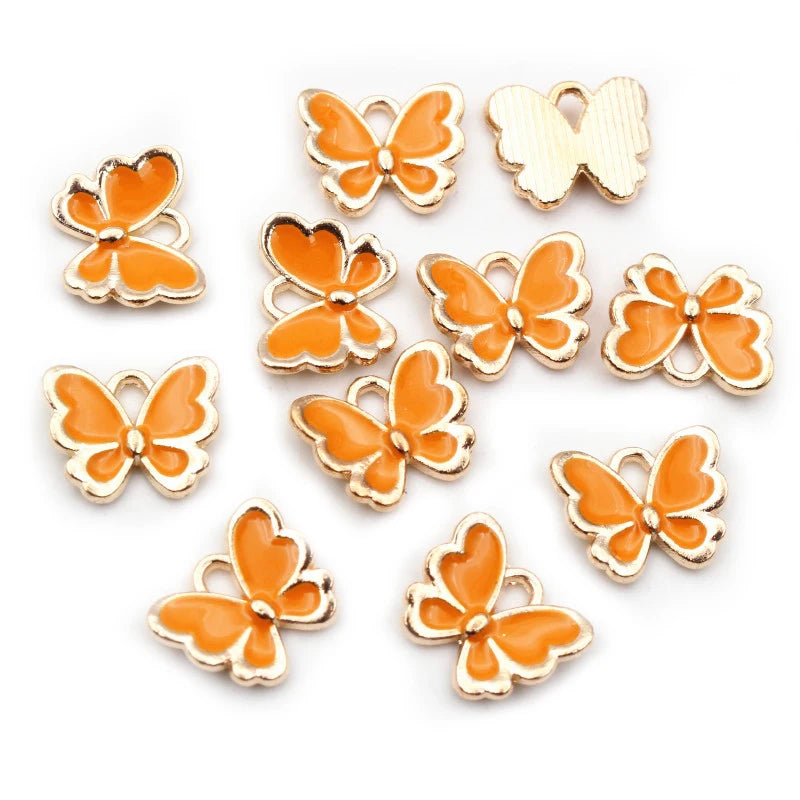 20pcs Butterfly Charms Pendant Enamel Alloy Jewelry Making Accessories