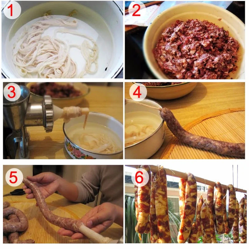 Large Sausage Casings 9pcs - 100cm Length, 75mm Wide, Salami & Meat Packing