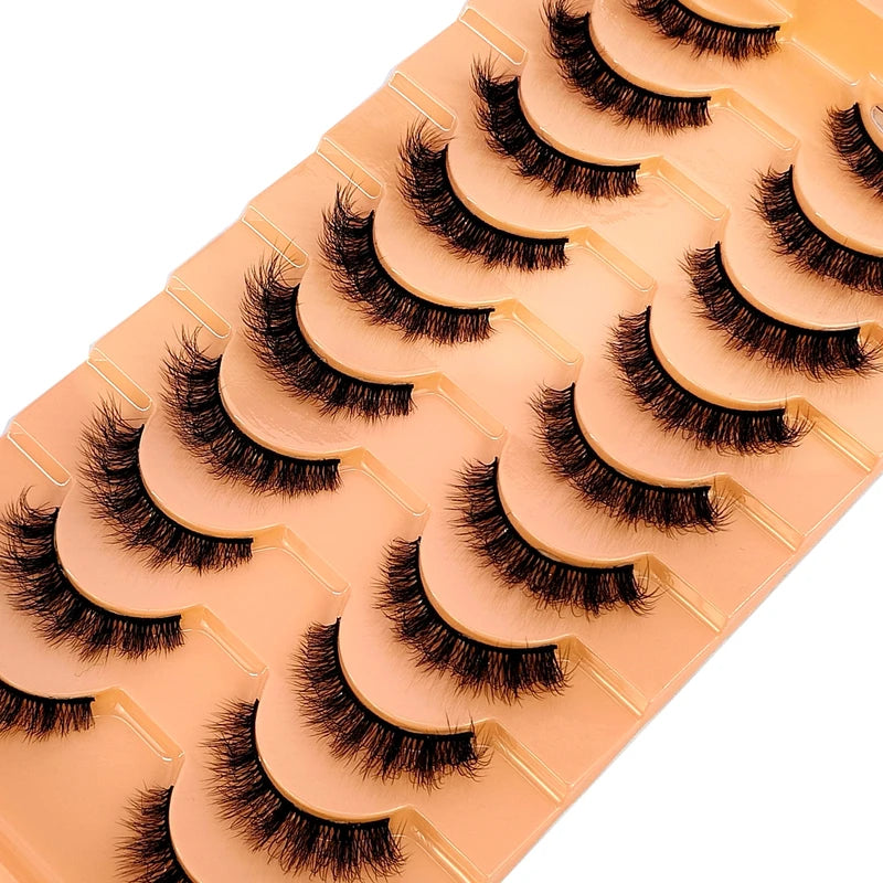 10Pairs Fluffy 3D Mink False Eyelashes Makeup Natural Volume Thick Lashes